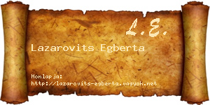 Lazarovits Egberta névjegykártya